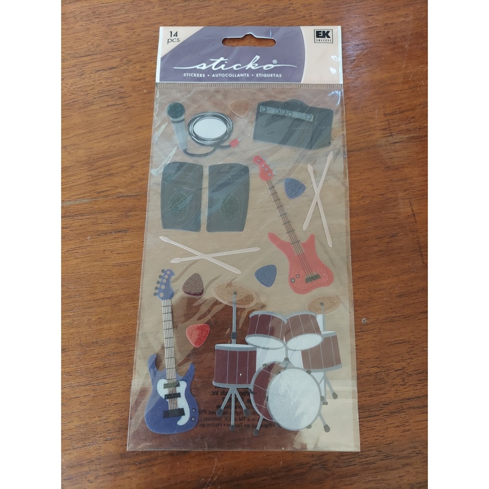 EK Success Sticko‎ Rock & Roll Stickers Scrapbooking Music Guitar Drums